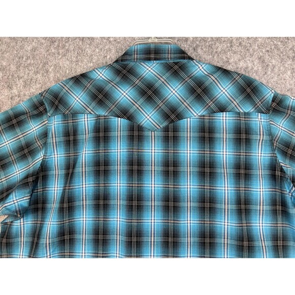 Wrangler Western Shirt Plaid Pearl Snap Short Sleeve Cowboy Size 3XL Lot Of 2 - Picture 7 of 15